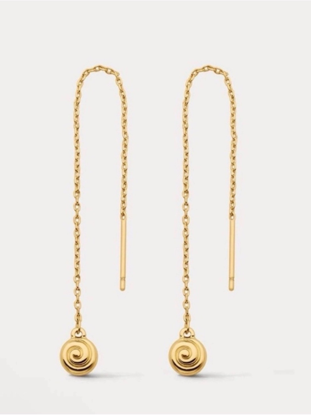 Luv AJ Gold  Shell Coil Threader Earrings